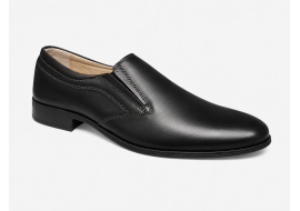 Pantofi barbati negri eleganti din piele naturala fara sireturi - GKR109NN